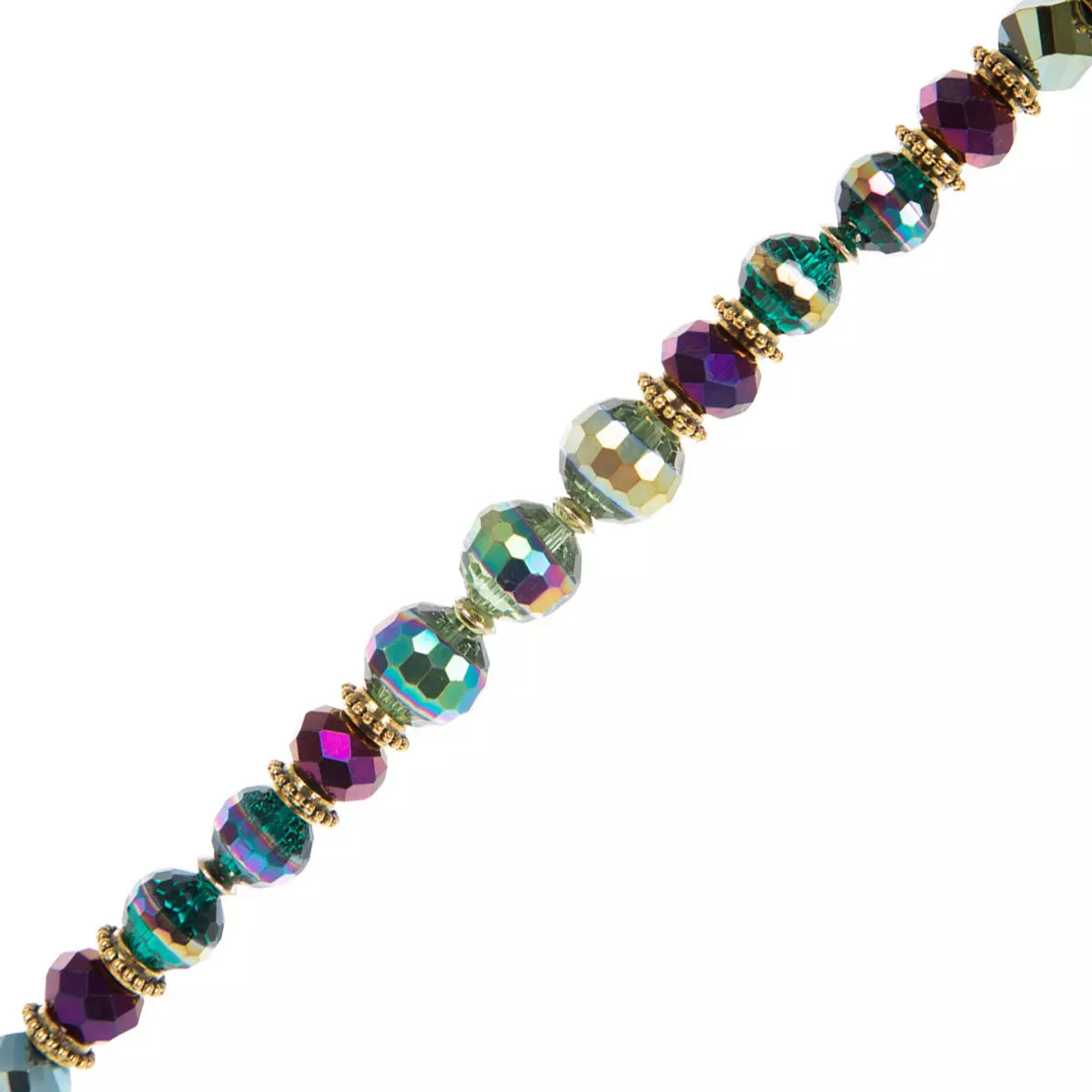 Green & Purple Plated Glass Faceted