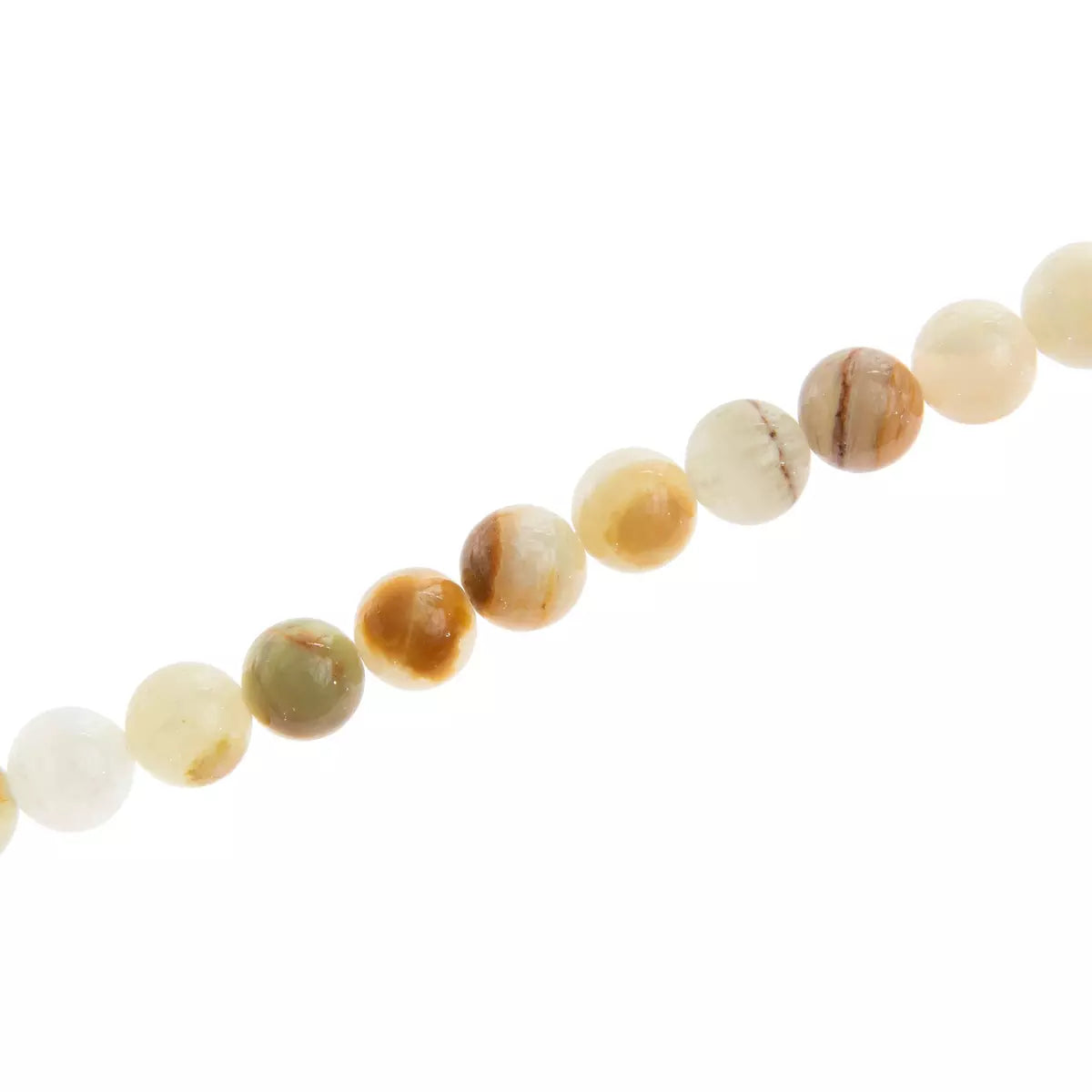 Cream & Brown Jade Round