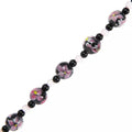 Pink & Black Flower Lampwork