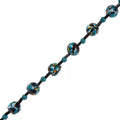Blue & Black Flower Lampwork