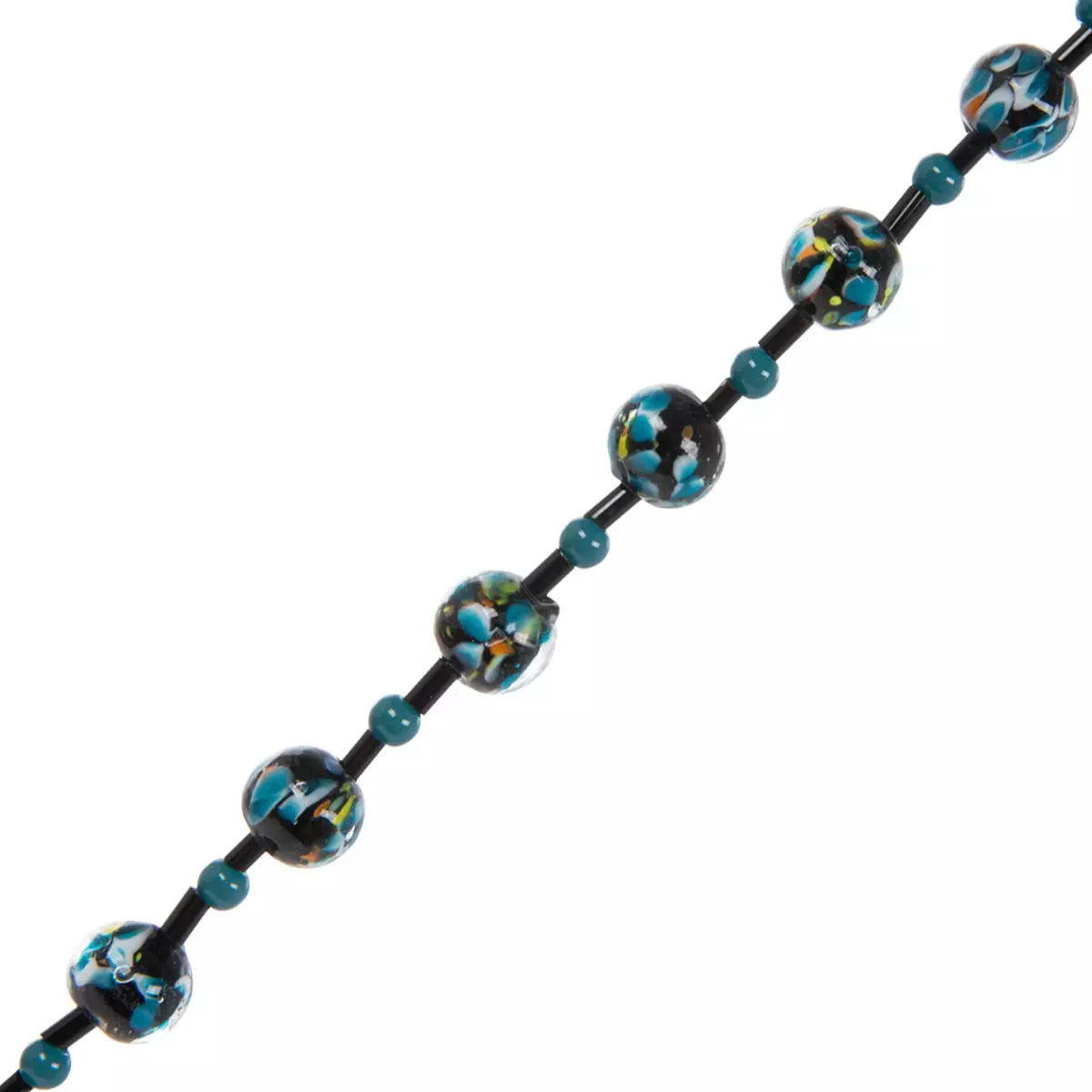 Blue & Black Flower Lampwork