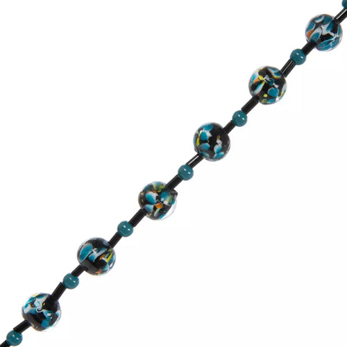 Blue & Black Flower Lampwork