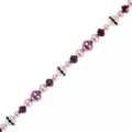 Violet Glass Pearl & Rhinestone Strand - view 2