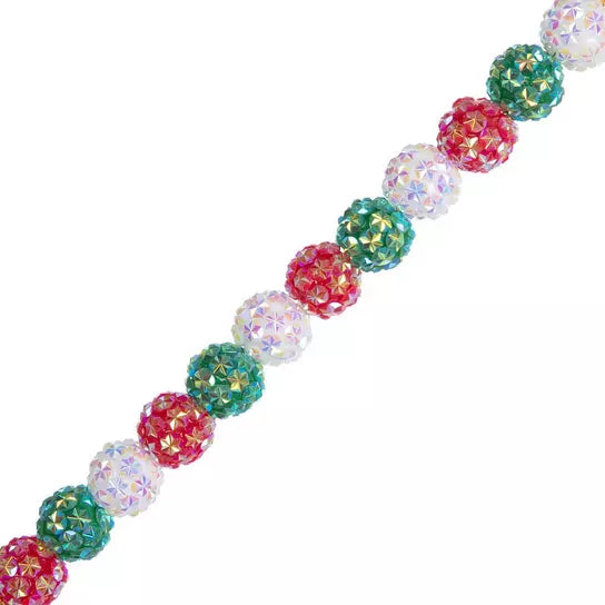 Starburst Rhinestone Round bead strand